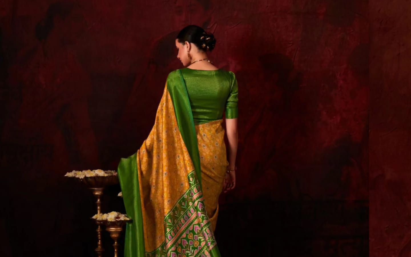Patola Silk Drapes For Evening Parties