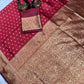 Teej Special Banarsi Red Silk Saree