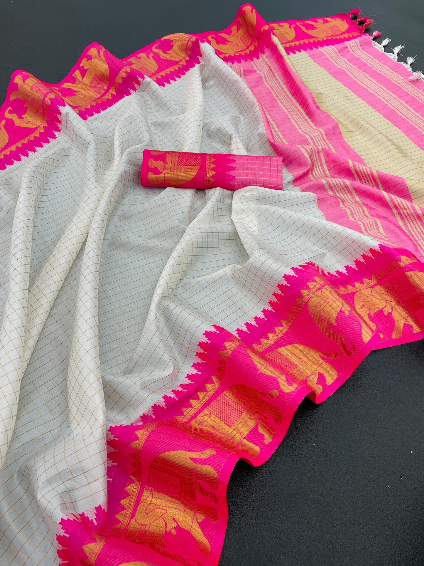 South Special Silk Cotton With Beautiful Temple Border