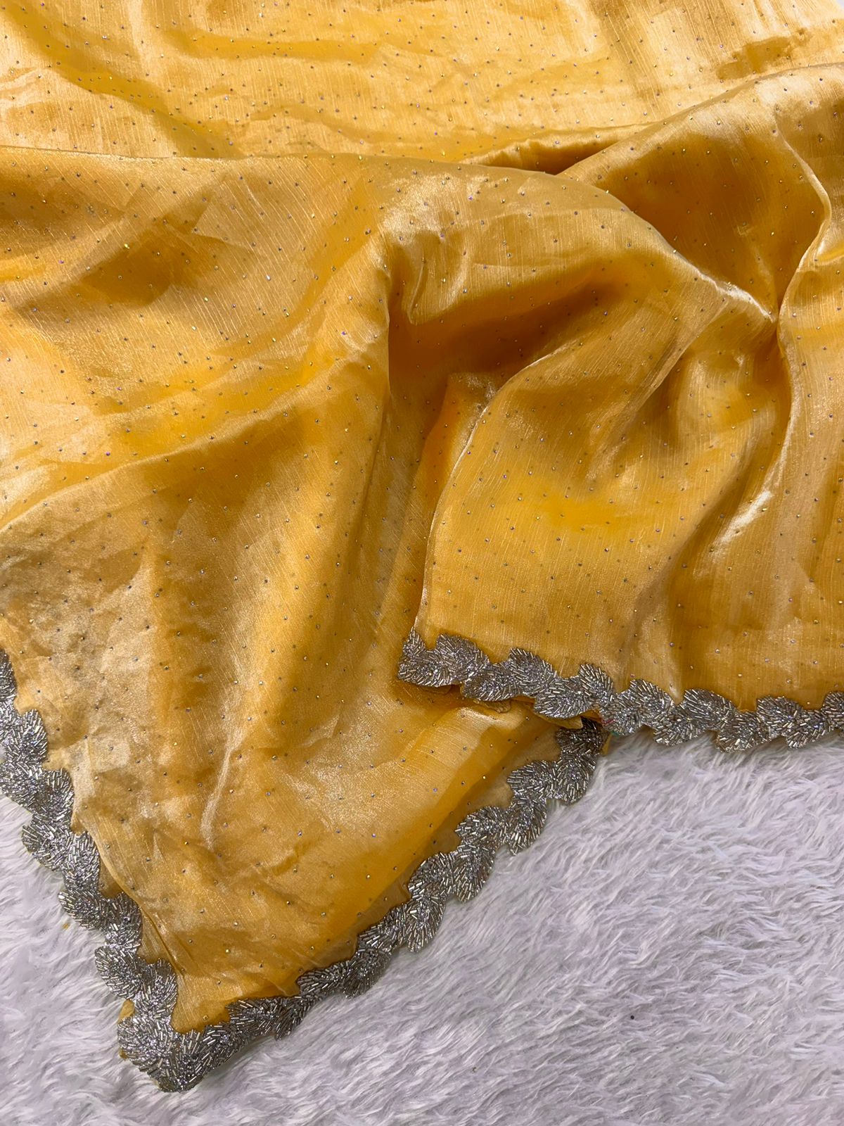 Pure Jharkan Handwork Drapes in Shimmer Silk