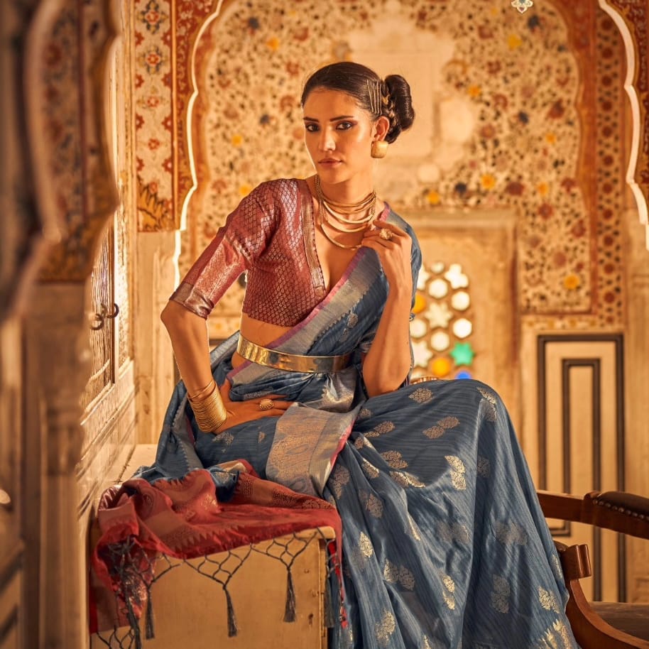 Haldi - Mehendi Special saris in tussar Tissue Silk Banarasi