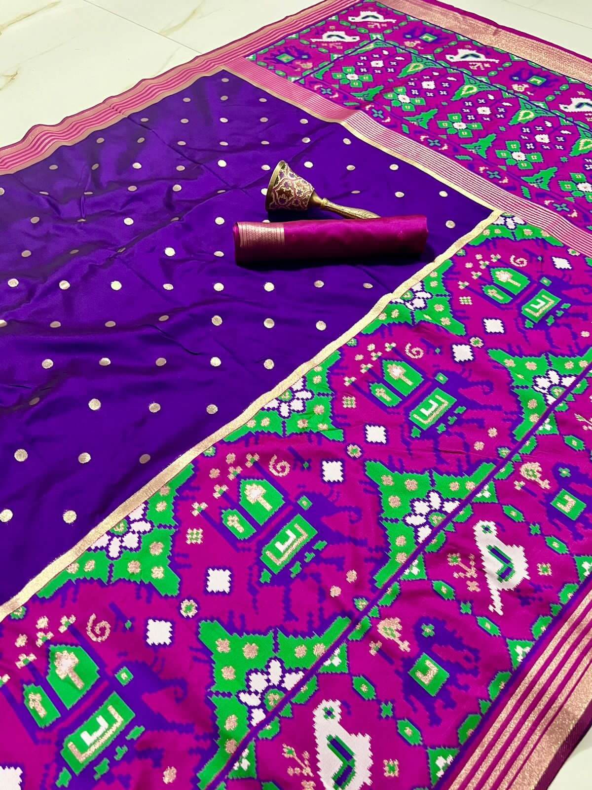 purple pure silk sari