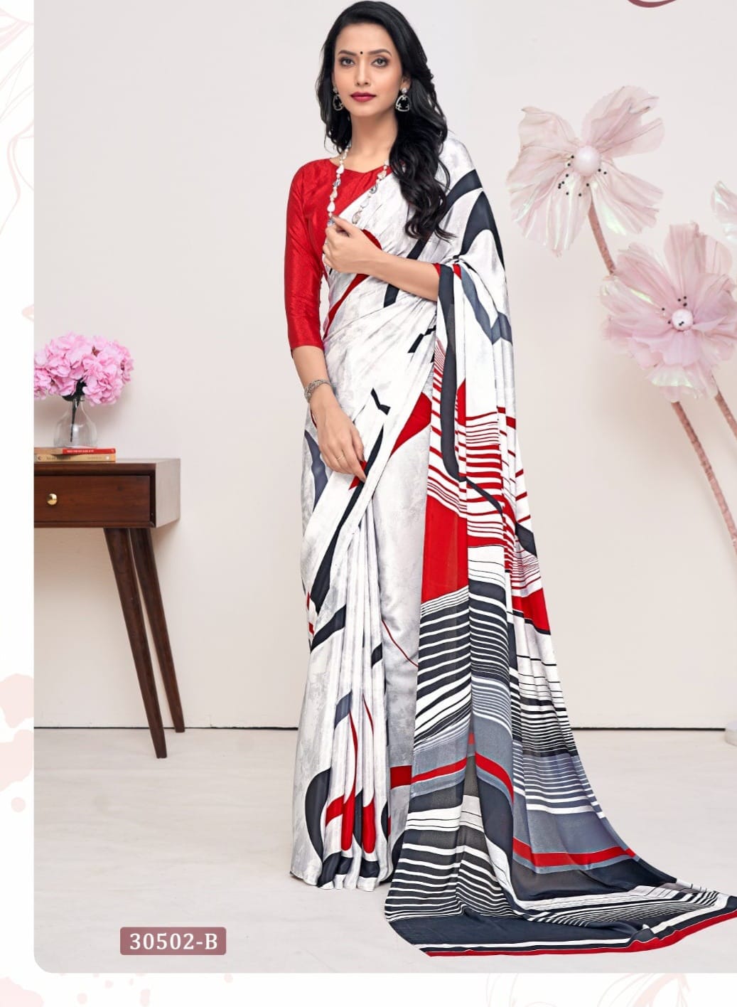 Office Wear Crepe Silk Saris