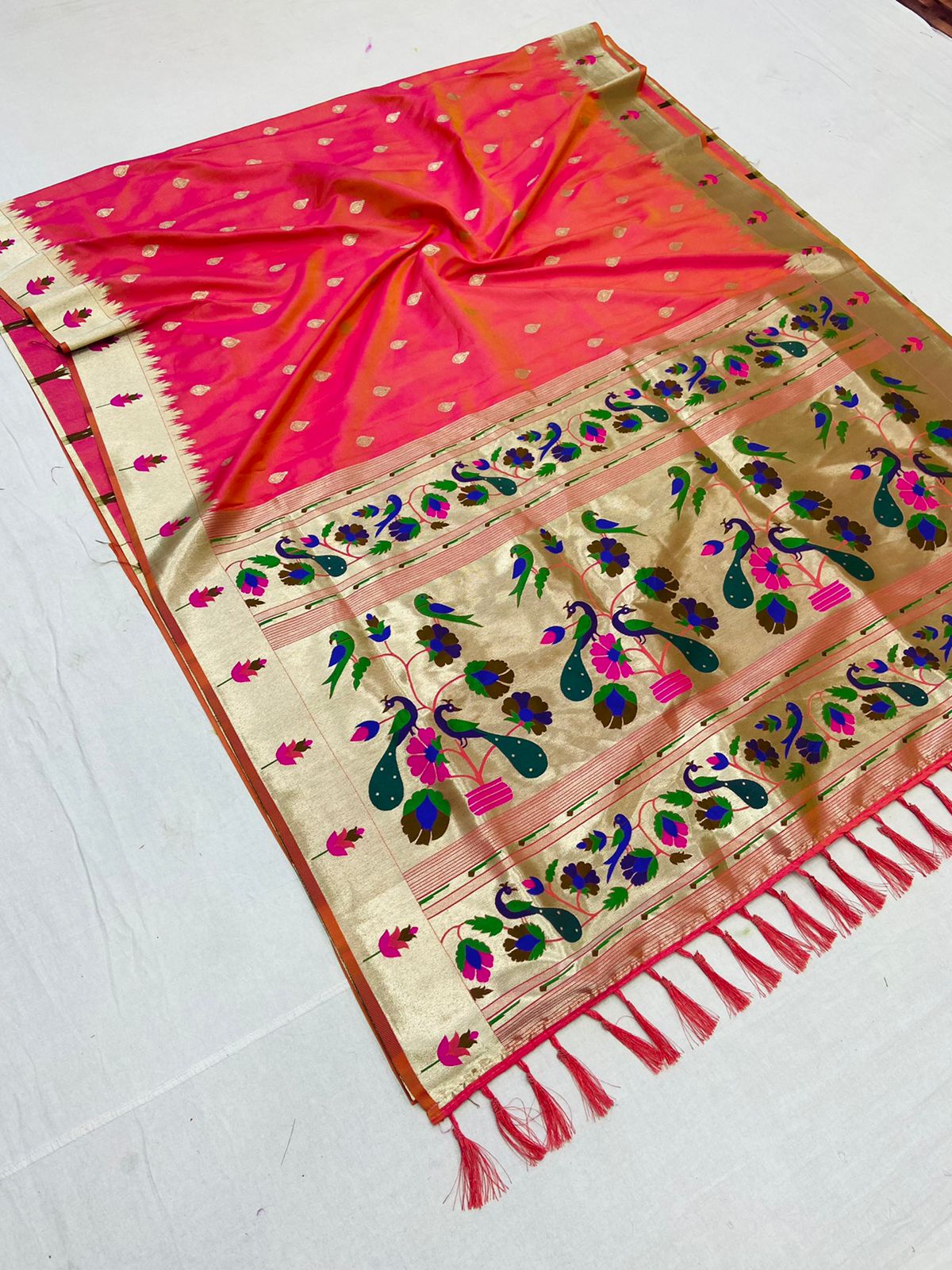 Trendy Paithani Silk Drape For Bridesmaid and Bride
