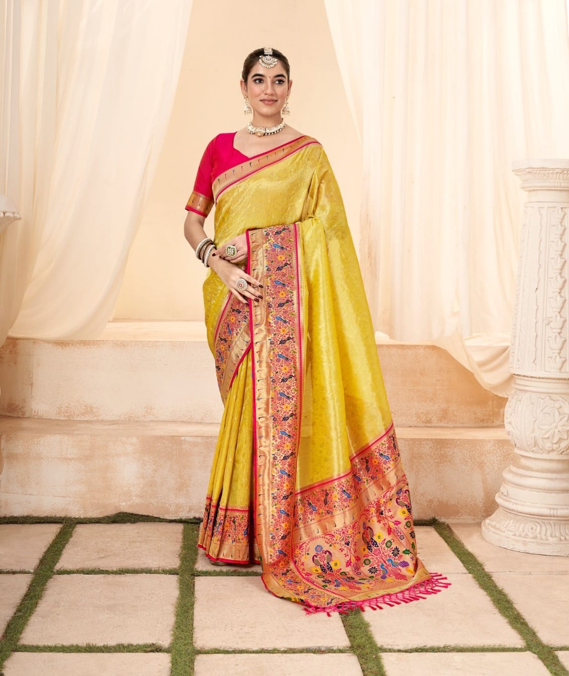 Maharsthra's Love-The Grand Tissue Silk Paithani Sari