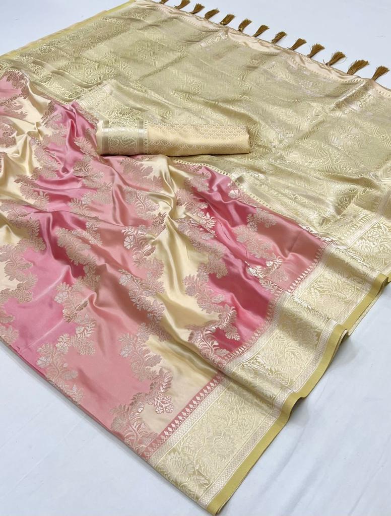 Wedding Drapes In Pure Banarsi Silk Jaal Weaving