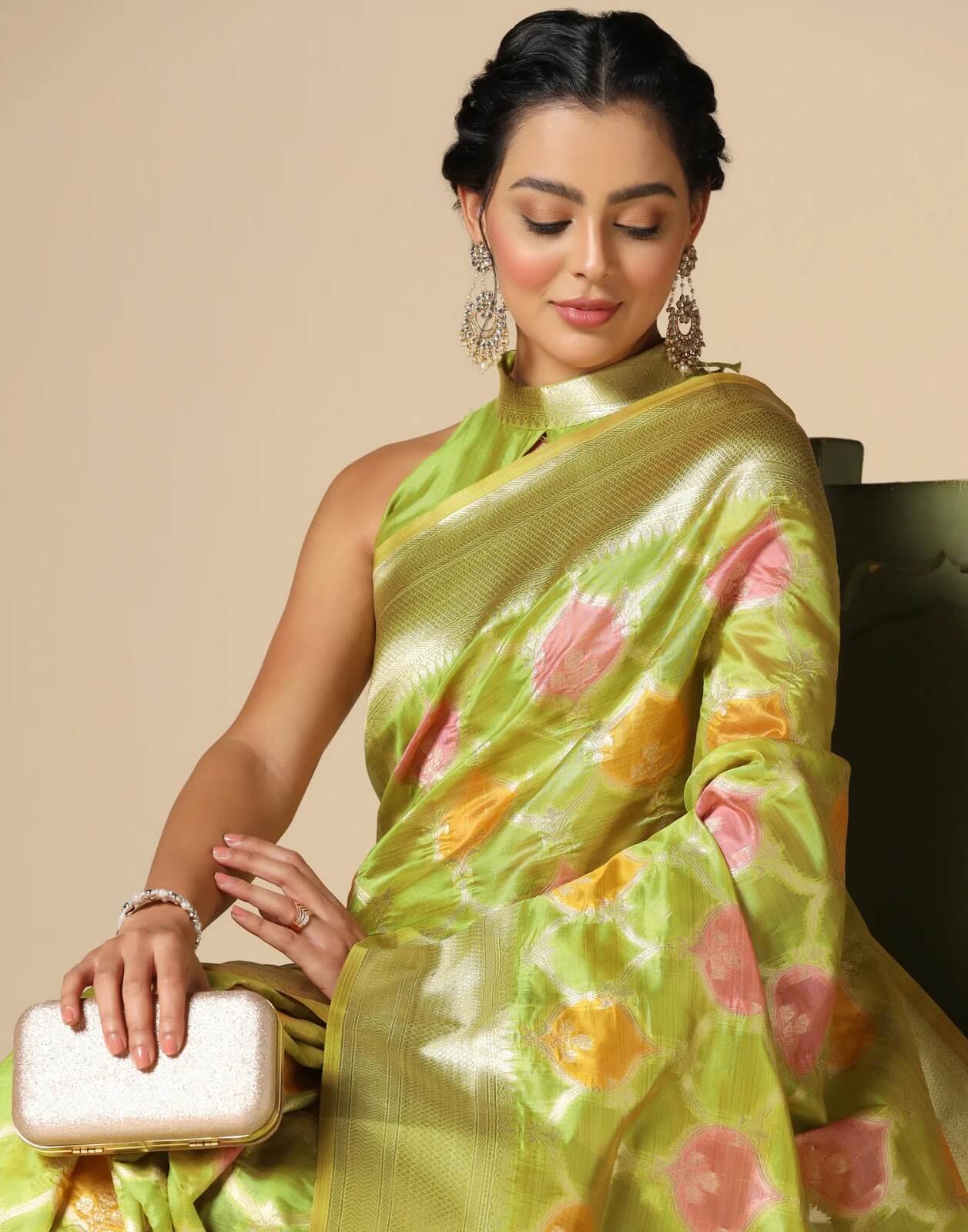 beautiful green sari