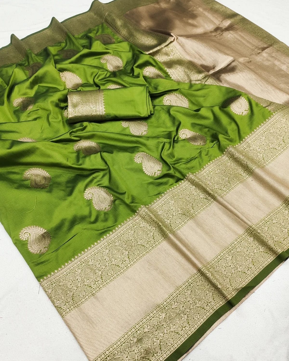 green beautiful drape