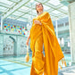 yellow trendy wedding saree