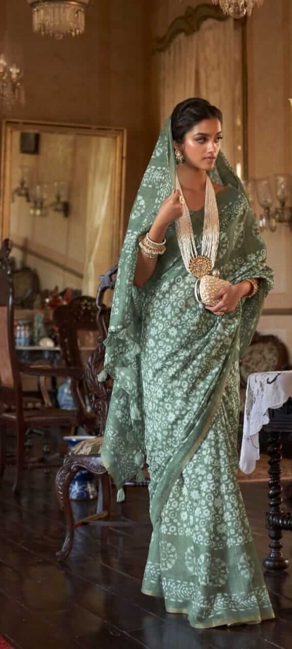 green pretty affordable sari