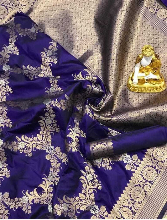 purple royal saree in silk for wedding