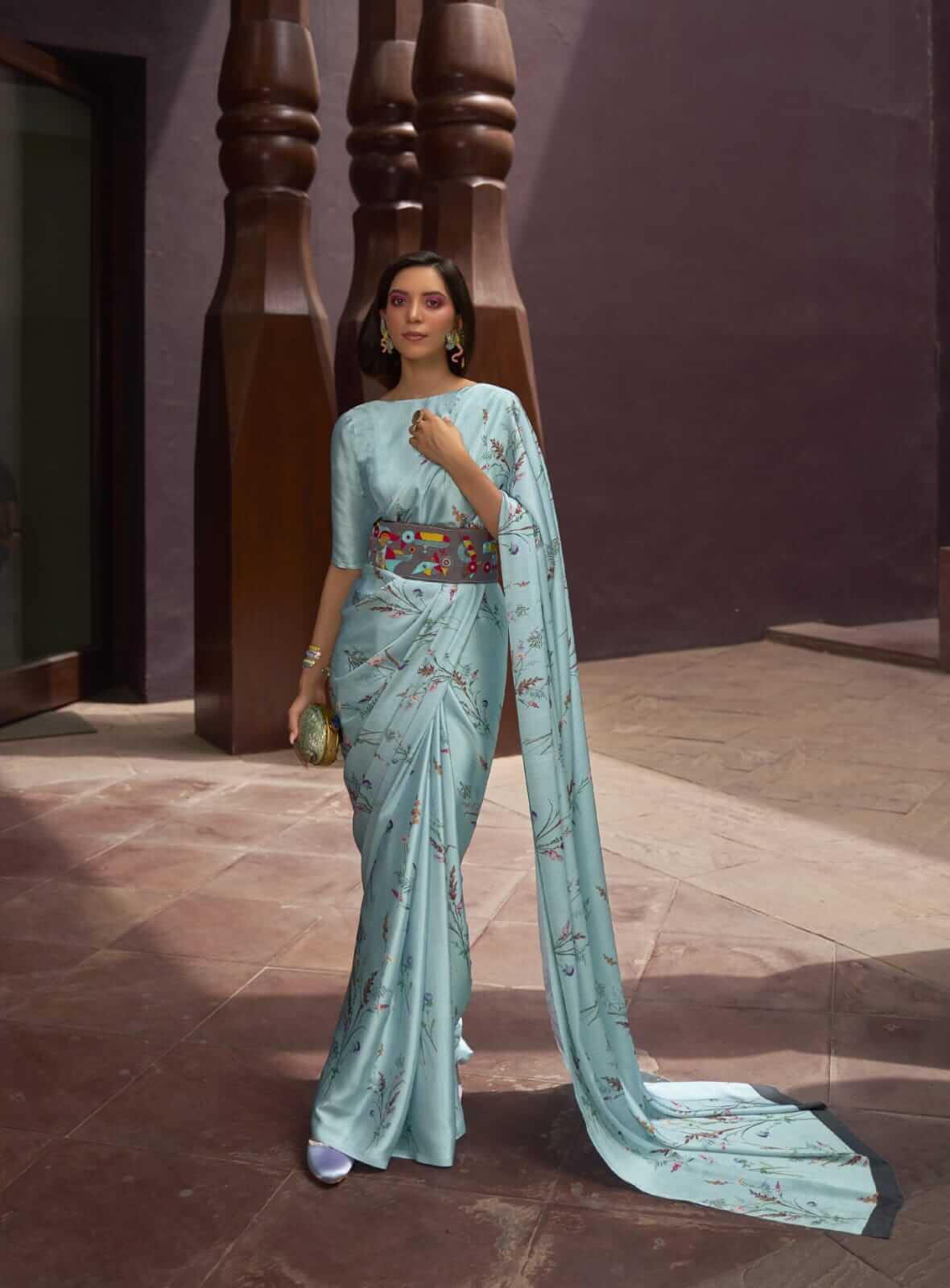 beautiful sari in blue