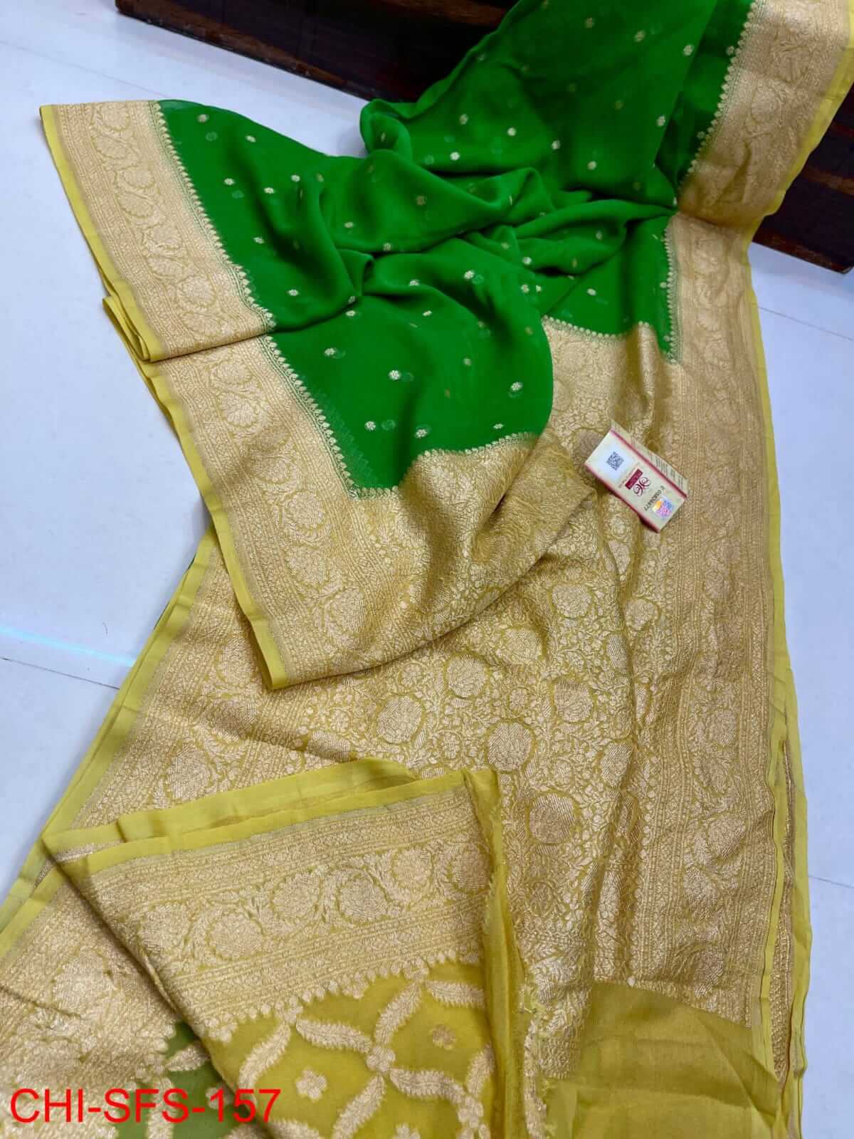 green hot sari