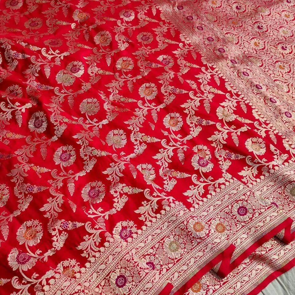 red bridal sari