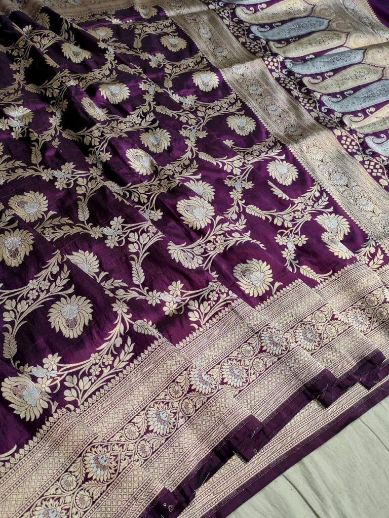Deep Purple handloom sari