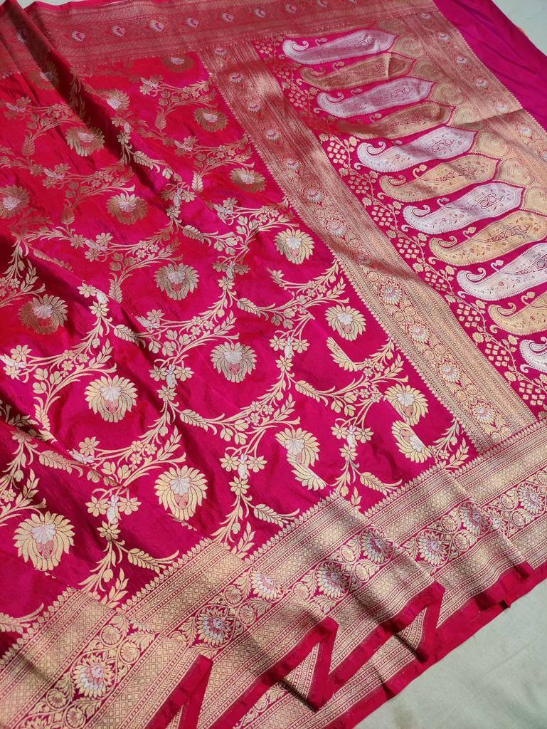 pink pure katan silk drape