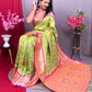 green engagement special saree in patola silk
