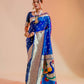 blue wedding saree in silk