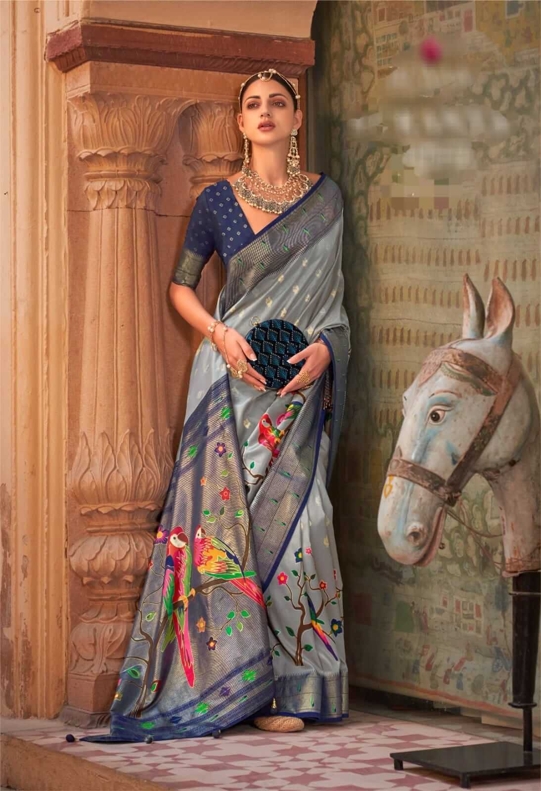 royal saree for engagement