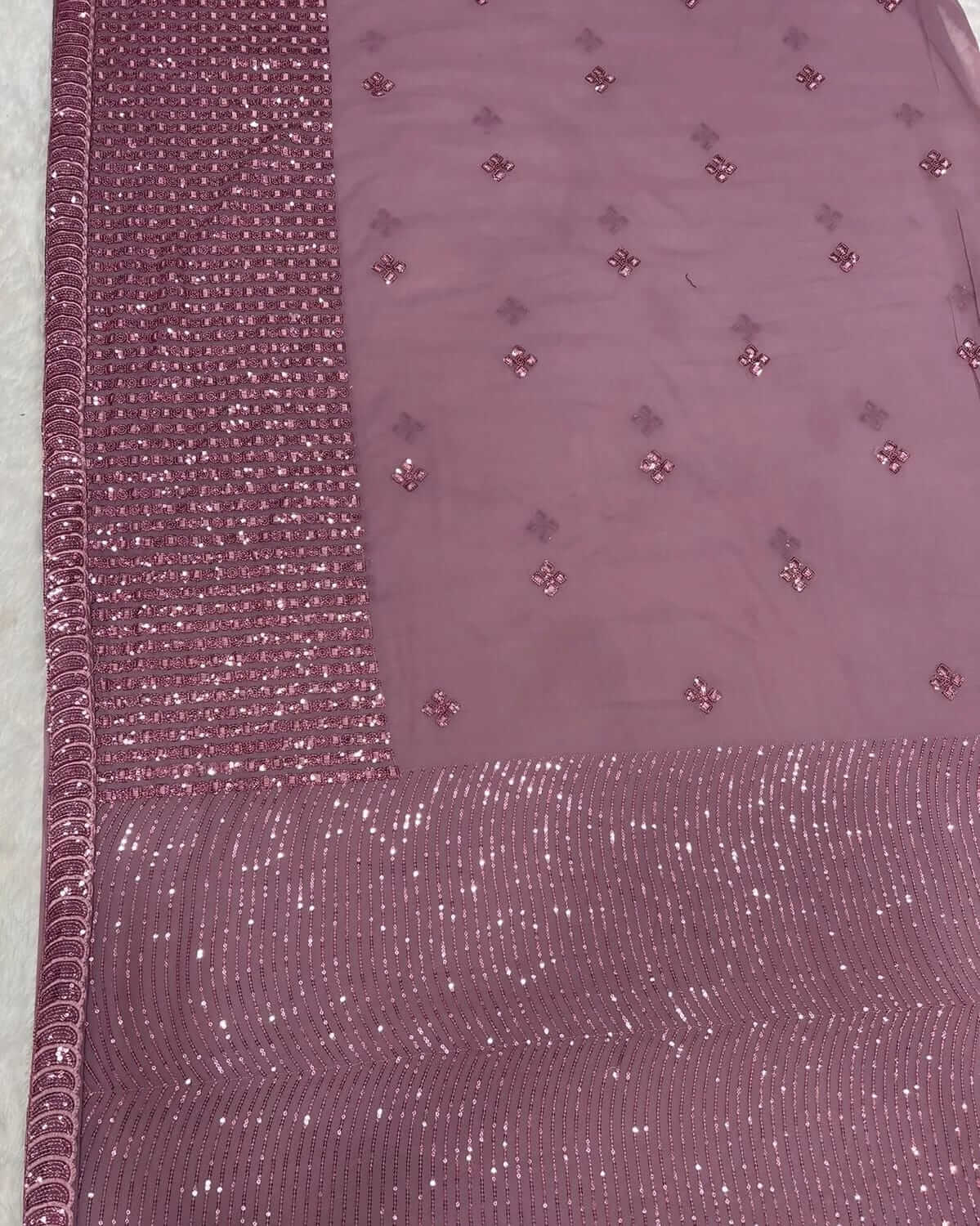 beautiful sequined saree