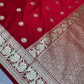 Red Saree for Karwachauth in Mashru Katan Silk