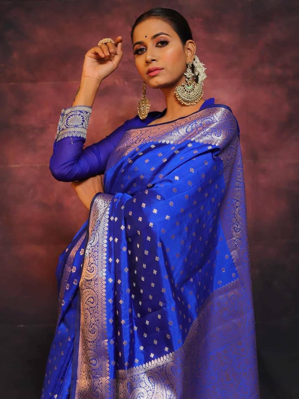 Rakhi Special Blue Banarsi SIlk Saree