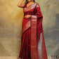 Teej Special Banarsi Red Silk Saree