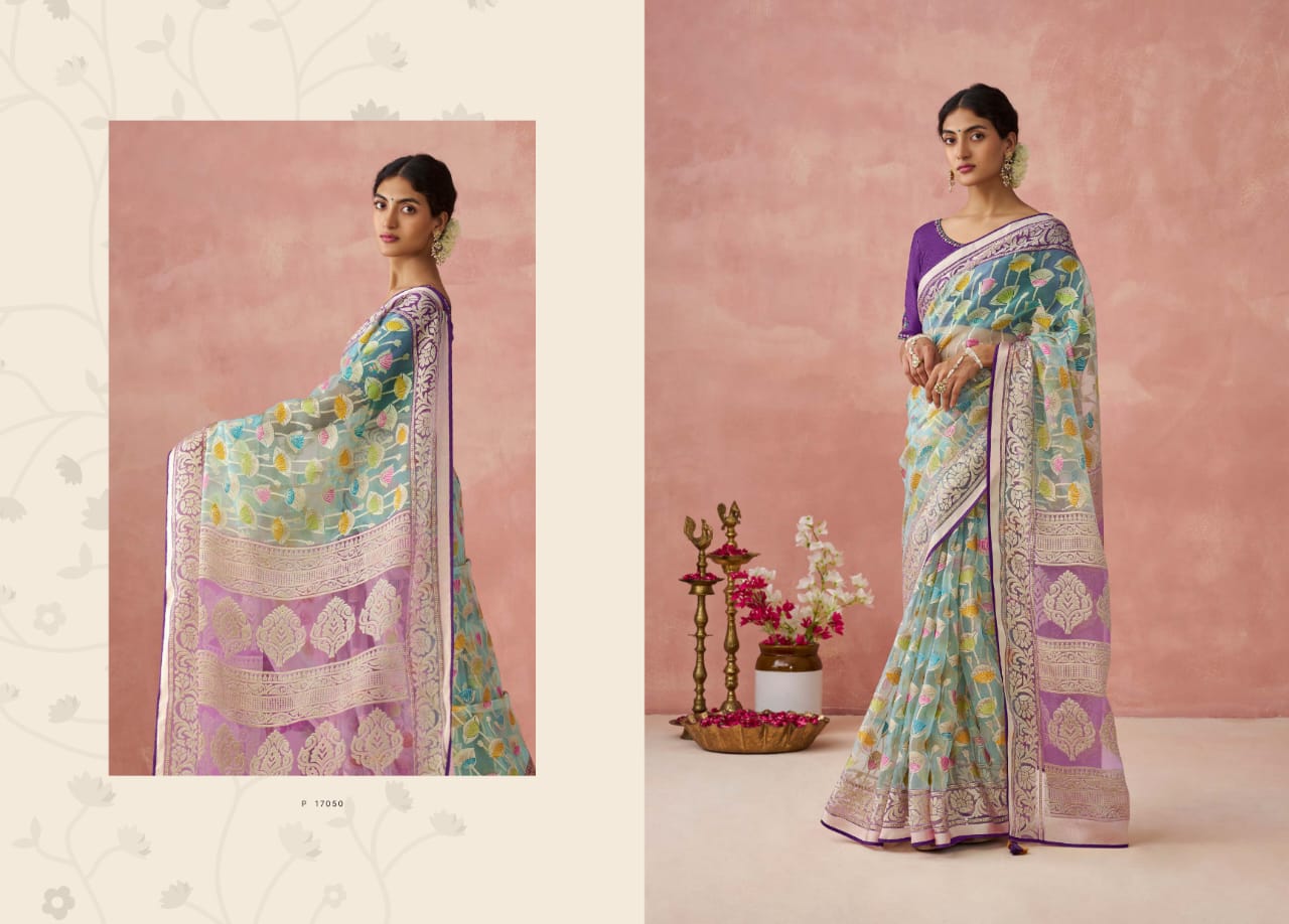 Destination Wedding Special Brasso Silk Embroidered Saree