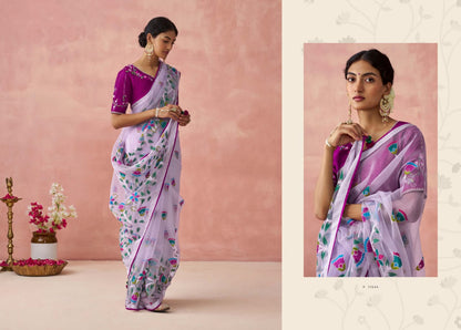 Destination Wedding Special Brasso Silk Embroidered Saree