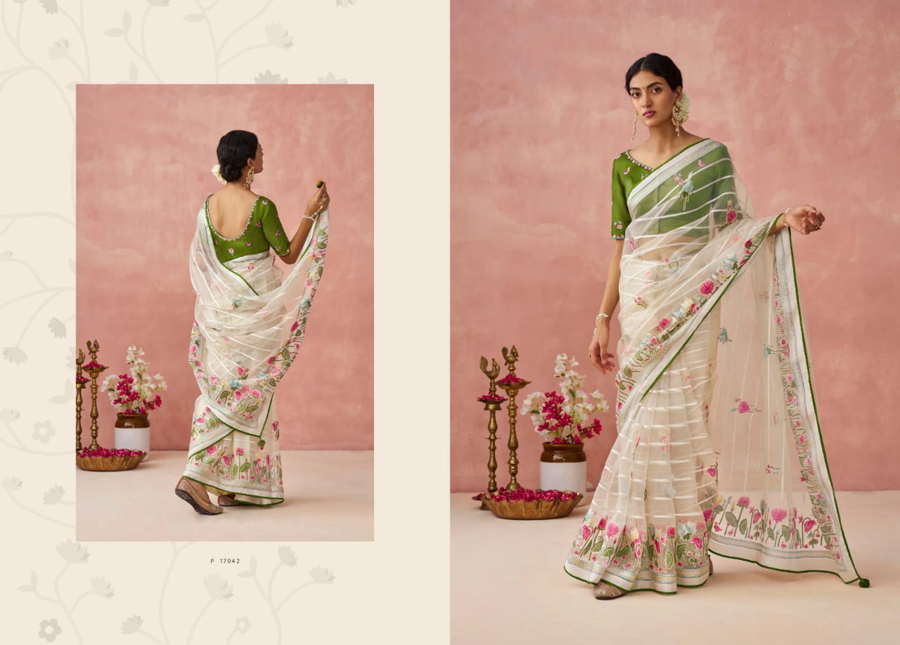 Destination Wedding Special Brasso Silk Embroidered Saree