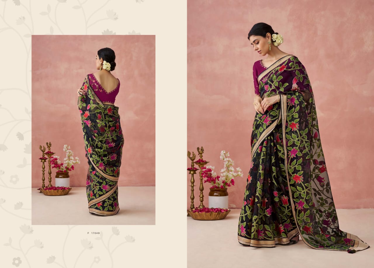 Destination Wedding Special Brasso Silk Embroidered Saree