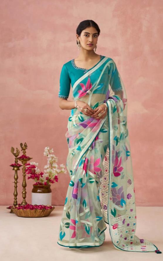 Destination Wedding Special Brasso Silk Embroidered Saree