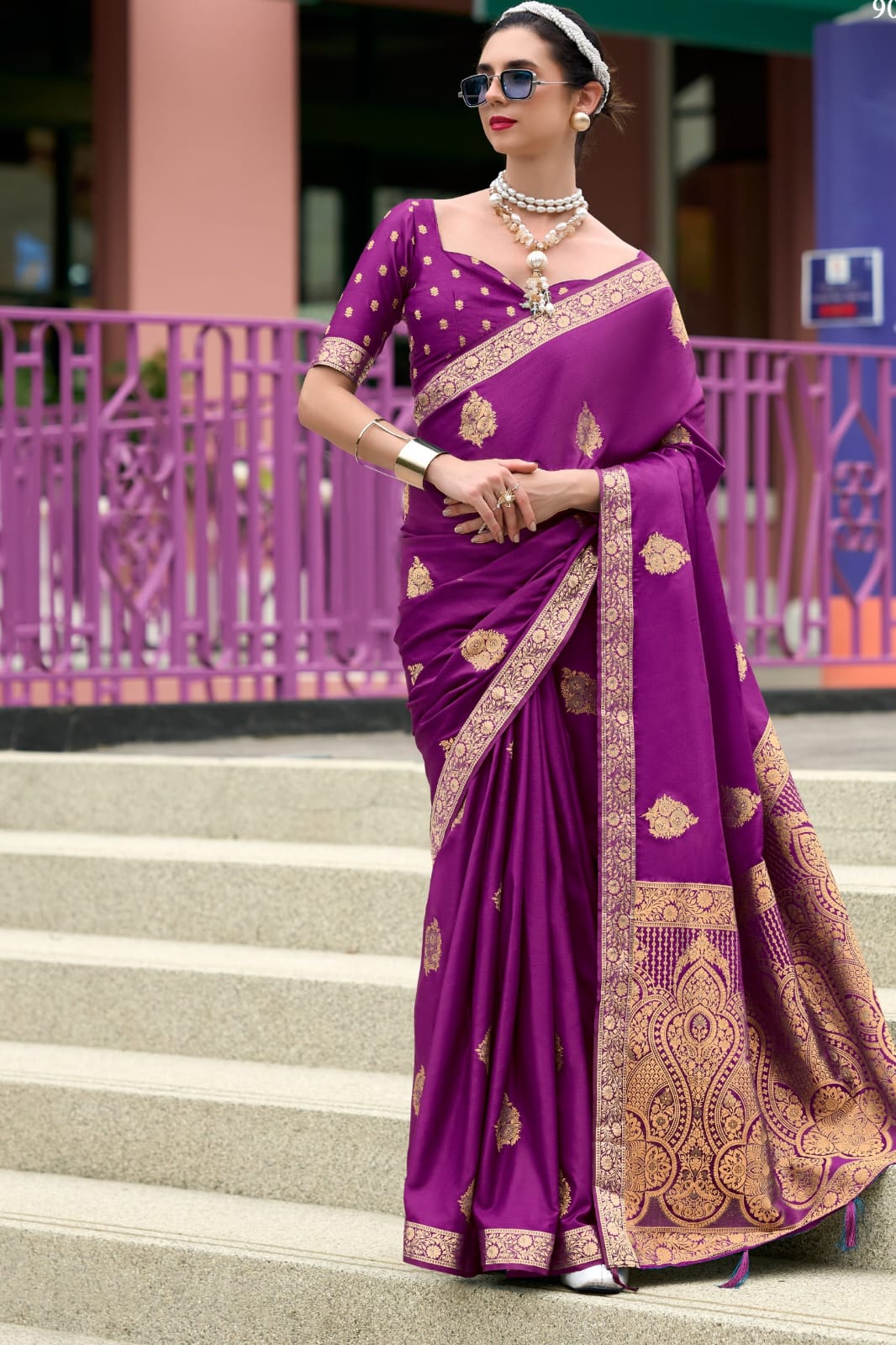 Mehendi Special Sarees In Satin Katan SIlk Banarsi