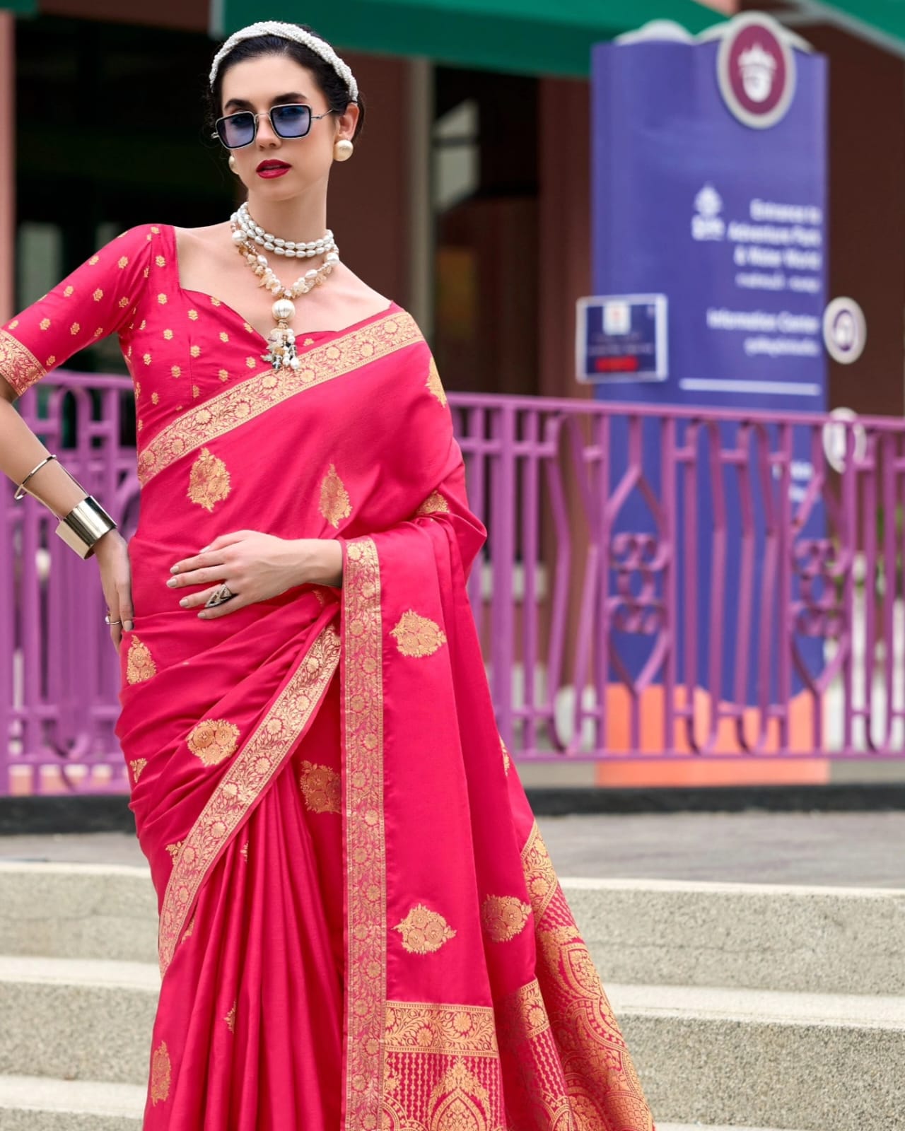 Mehendi Special Sarees In Satin Katan SIlk Banarsi