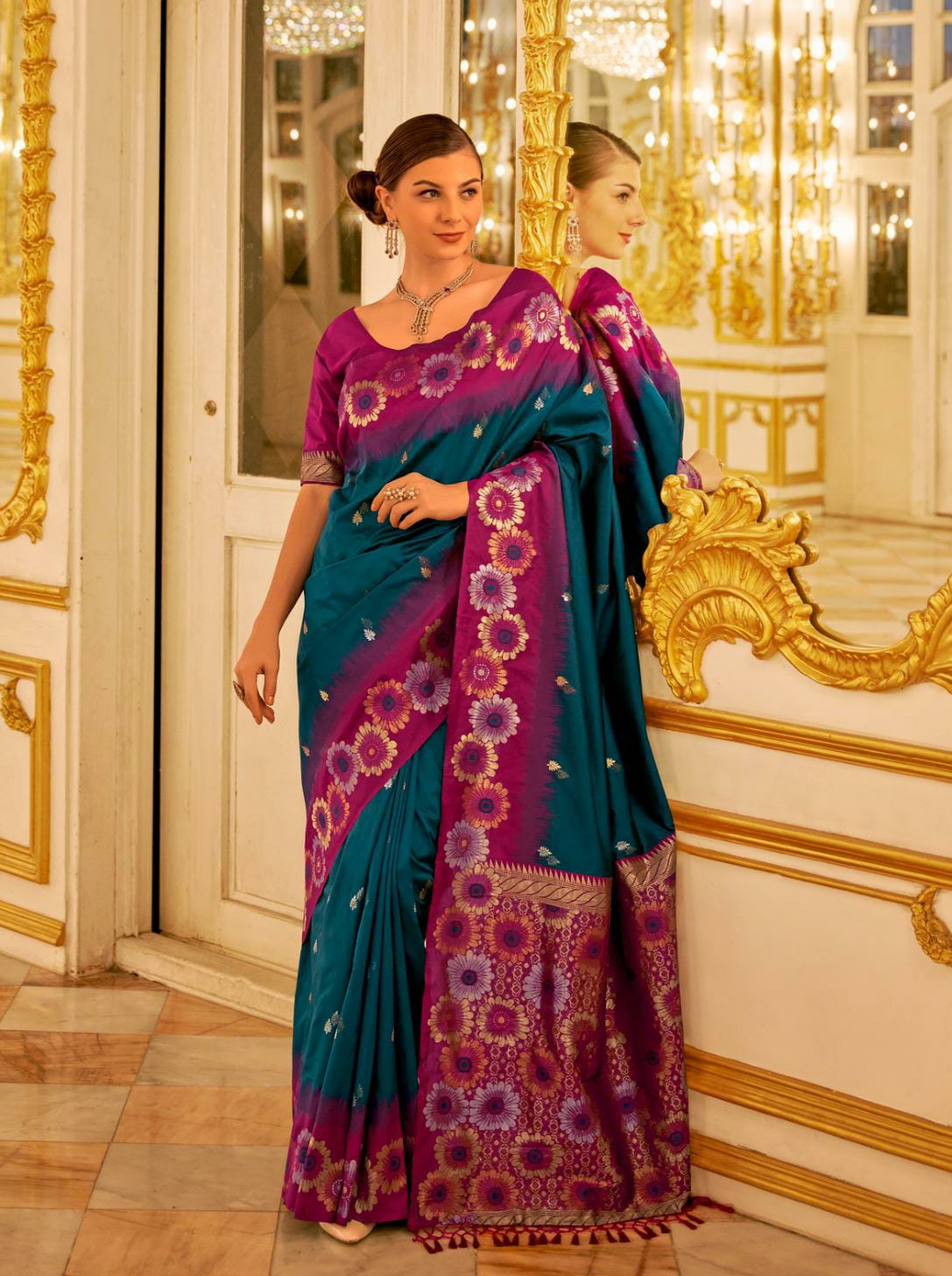 Classic  Banarsi Silk Sari For Indian Weddings