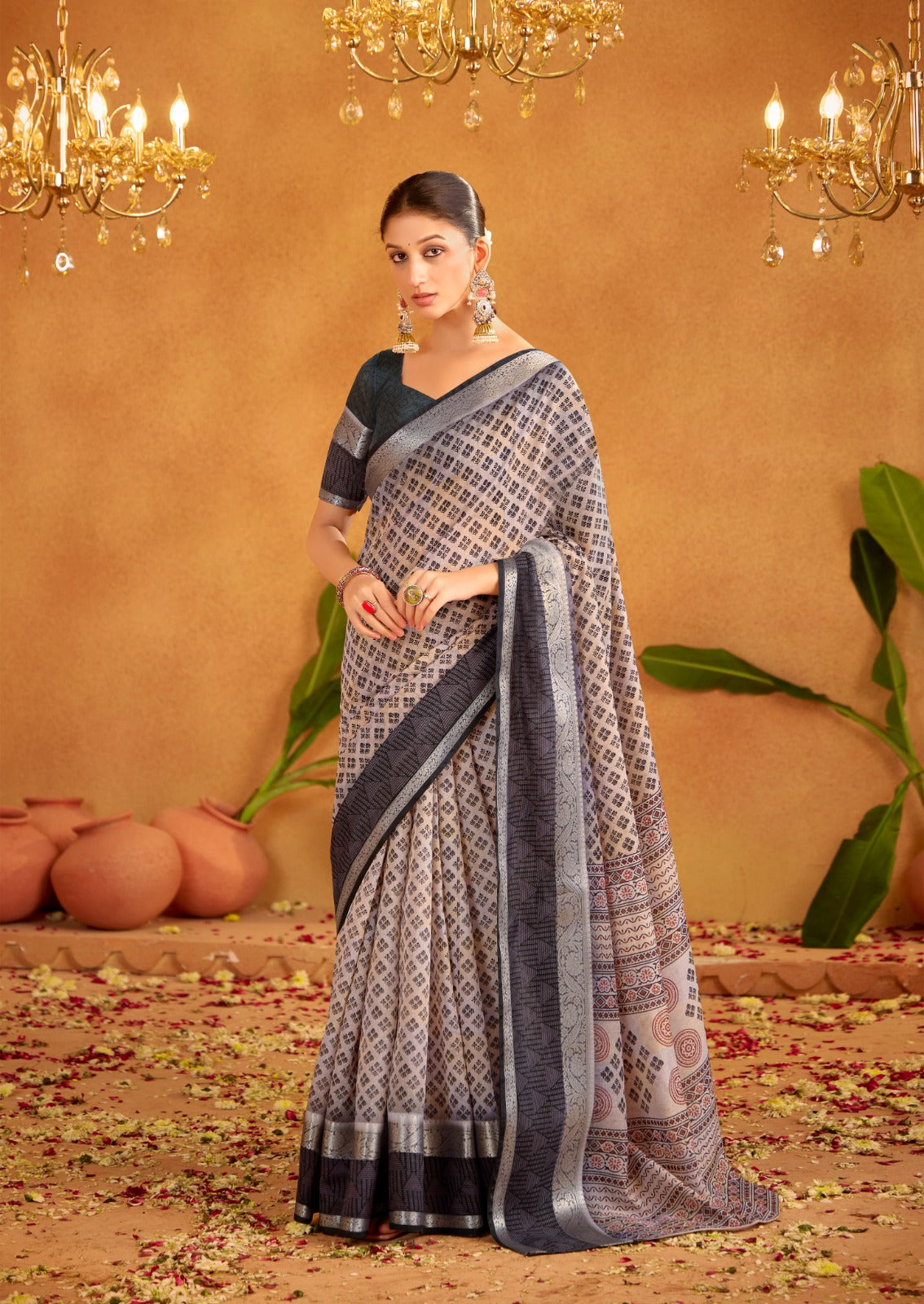 Office Special Festive Saris In Cotton