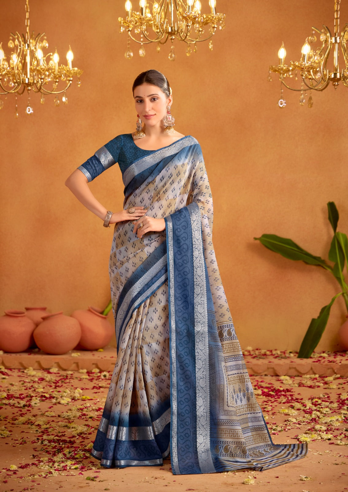 Office Special Festive Saris In Cotton