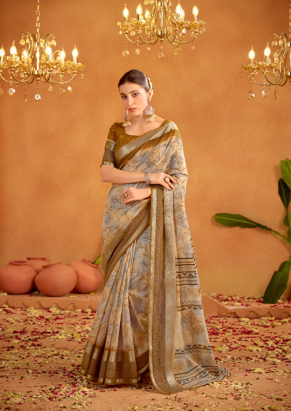 Office Special Festive Saris In Cotton