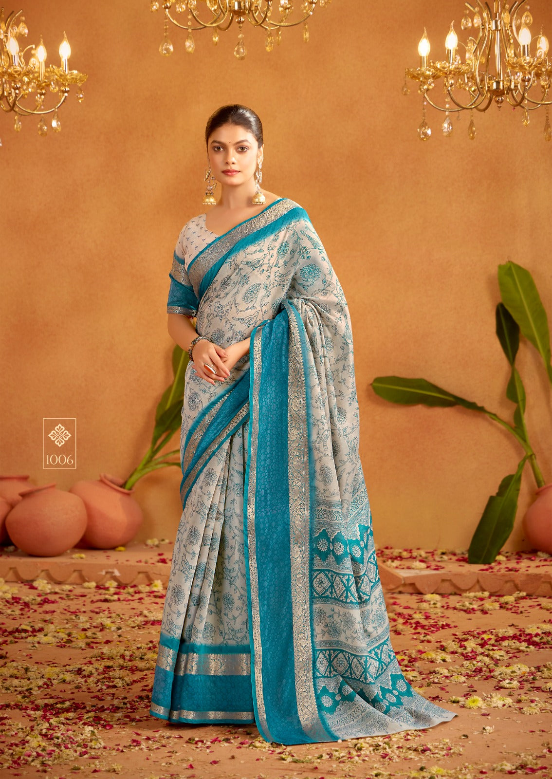 Office Special Festive Saris In Cotton