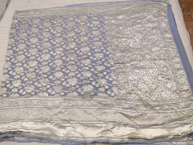 Pure Chiffon Georgette Silk Full Weaving in Full Jaal Saree