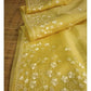 Yellow Pure organza Silk chikankari worked saree