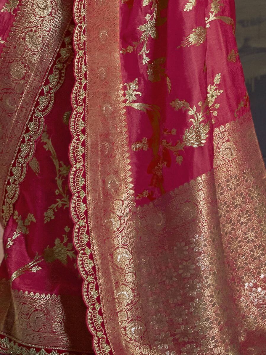 Beautiful Sarees in Dola Silk Weaving and Embroidery