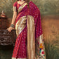 Wine Red Luxury Paithani Saree in Silk For Wedding