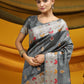 grey saree with simple blouse